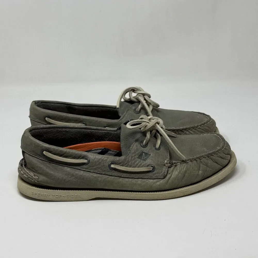 Sperry Top Sider Daytona Boat Shoes Mens 9.5 M Green Leather 2 Eye Preppy